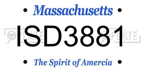 ISD3881 Massachusetts License Plate