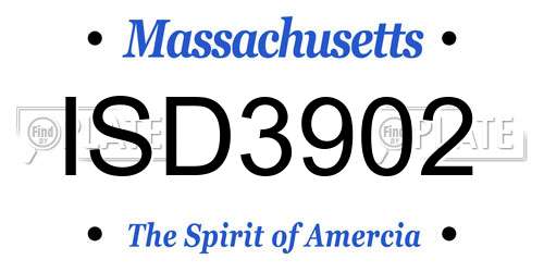 ISD3902 Massachusetts License Plate