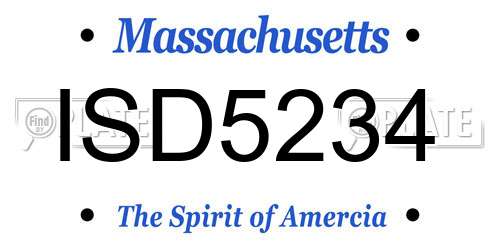 ISD5234 Massachusetts License Plate
