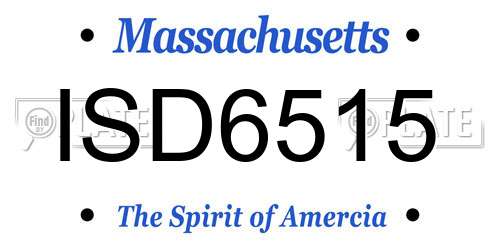 ISD6515 Massachusetts License Plate