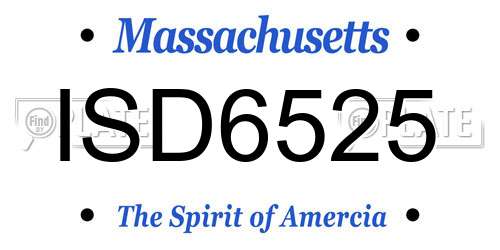 ISD6525 Massachusetts License Plate