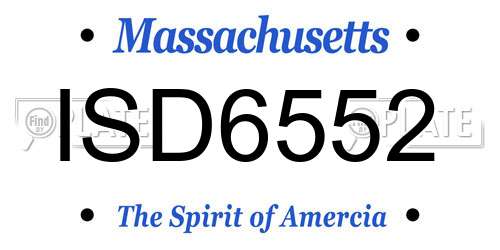 ISD6552 Massachusetts License Plate