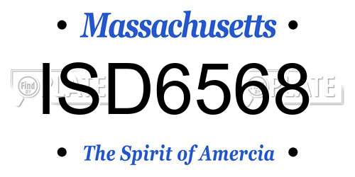 ISD6568 Massachusetts License Plate