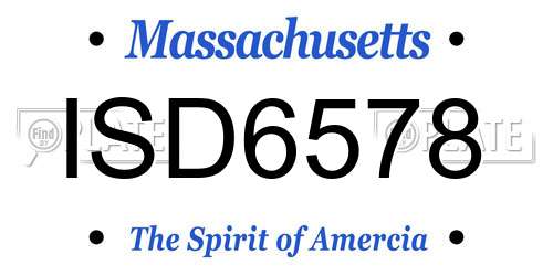 ISD6578 Massachusetts License Plate