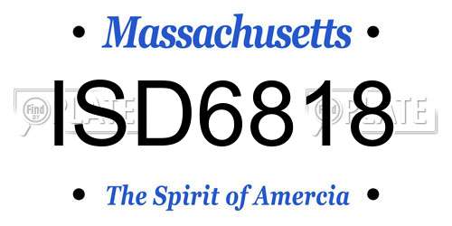 ISD6818 Massachusetts License Plate