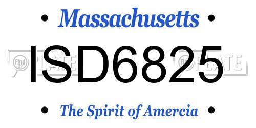 ISD6825 Massachusetts License Plate