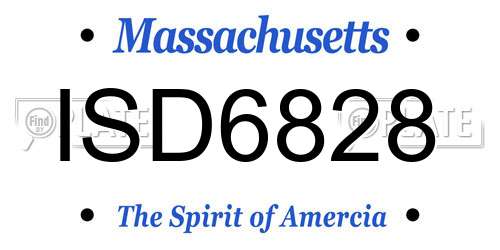 ISD6828 Massachusetts License Plate