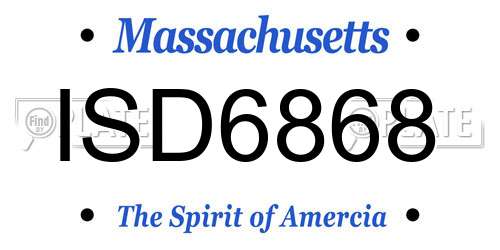 ISD6868 Massachusetts License Plate