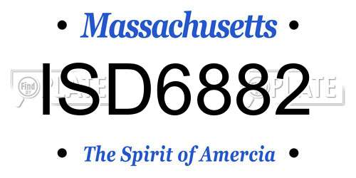 ISD6882 Massachusetts License Plate