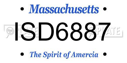 ISD6887 Massachusetts License Plate