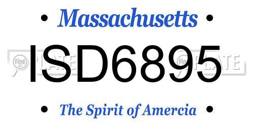 ISD6895 Massachusetts License Plate