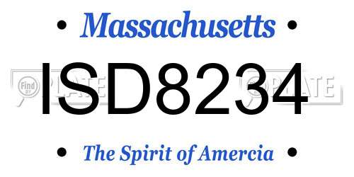 ISD8234 Massachusetts License Plate