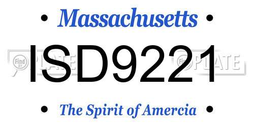 ISD9221 Massachusetts License Plate