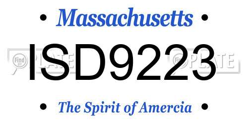 ISD9223 Massachusetts License Plate