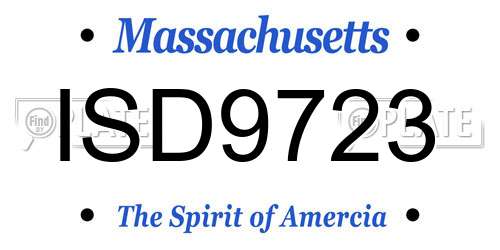 ISD9723 Massachusetts License Plate