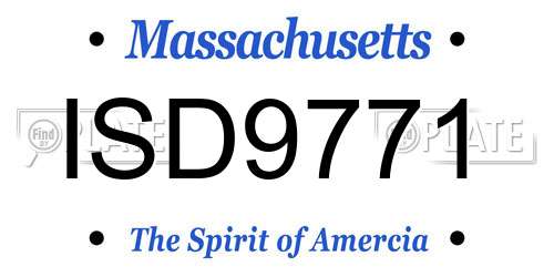 ISD9771 Massachusetts License Plate