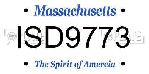 ISD9773 Massachusetts License Plate