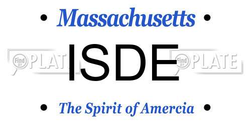 ISDE Massachusetts License Plate