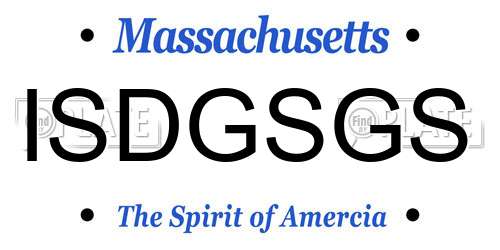 ISDGSGS Massachusetts License Plate