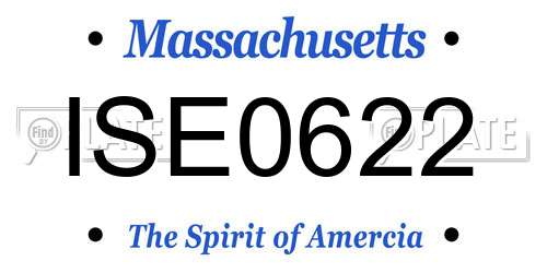 ISE0622 Massachusetts License Plate