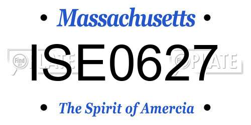 ISE0627 Massachusetts License Plate