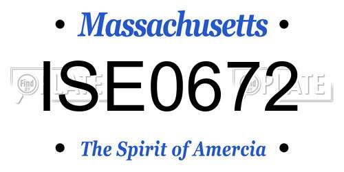 ISE0672 Massachusetts License Plate