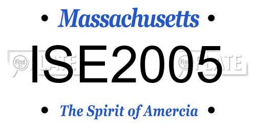 ISE2005 Massachusetts License Plate