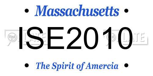 ISE2010 Massachusetts License Plate