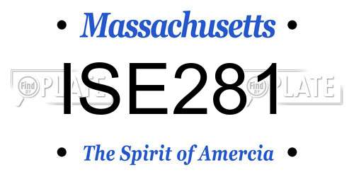 ISE281 Massachusetts License Plate