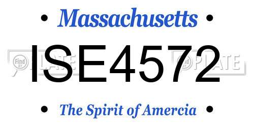 ISE4572 Massachusetts License Plate