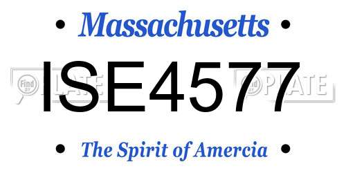ISE4577 Massachusetts License Plate