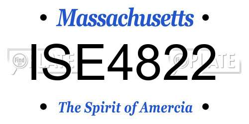 ISE4822 Massachusetts License Plate
