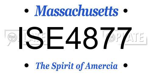 ISE4877 Massachusetts License Plate