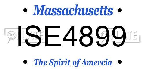 ISE4899 Massachusetts License Plate