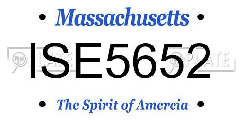 ISE5652 Massachusetts License Plate