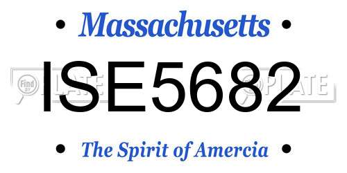 ISE5682 Massachusetts License Plate