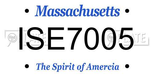 ISE7005 Massachusetts License Plate