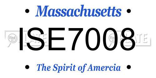 ISE7008 Massachusetts License Plate