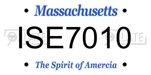 ISE7010 Massachusetts License Plate