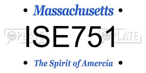 ISE751 Massachusetts License Plate