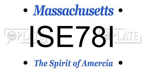 ISE78I Massachusetts License Plate