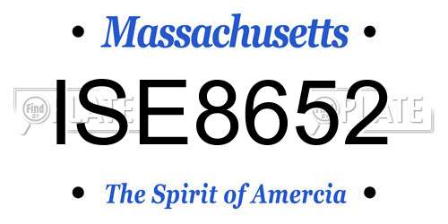 ISE8652 Massachusetts License Plate