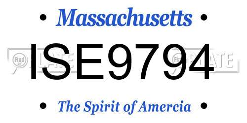 ISE9794 Massachusetts License Plate