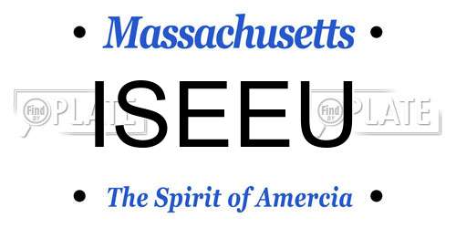 ISEEU Massachusetts License Plate