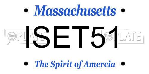 ISET51 Massachusetts License Plate