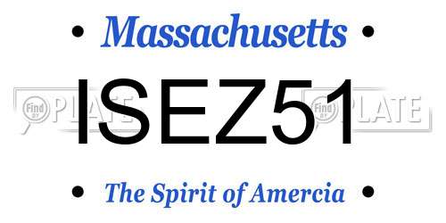 ISEZ51 Massachusetts License Plate