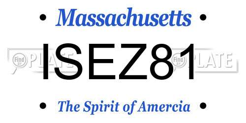 ISEZ81 Massachusetts License Plate