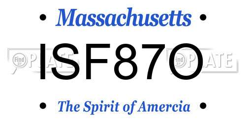 ISF87O Massachusetts License Plate
