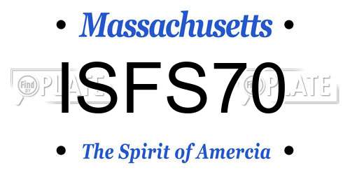 ISFS70 Massachusetts License Plate