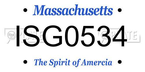 ISG0534 Massachusetts License Plate